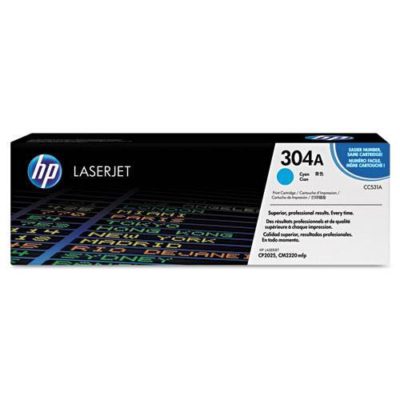 HP 304A, (CC531A) Cyan Original LaserJet Toner Cartridge, 2800 Page-Yield