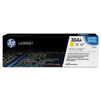 HP 304A, (CC532A) Yellow Original LaserJet Toner Cartridge, 2800 Page-Yield