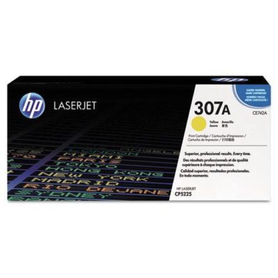 HP 307A, (CE742A) Yellow Original LaserJet Toner Cartridge