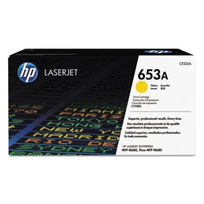 HP CF322A (HP 653A) Toner, 16500 Page-Yield, Yellow