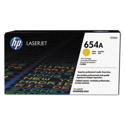 HP CF332A (654A) Toner, 15000 Page-Yield, Yellow