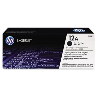 HP 12A, (Q2612A) Black Original LaserJet Toner, 2000 Yield