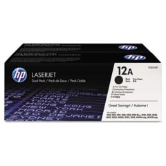 HP 12A, (Q2612D) 2-Pack Black Original LaserJet Toner Cartridges, 2000 Yield